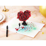 Love Tree Couple Valentines Day 3D Greeting Pop Up Card, Happy Anniversary, Wedding, Mother'S Day, Engagement, Birthday, For Wife, Husband,With Message Note & Envelop,Large Size 8X6 Inch