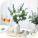 270 Pcs 3 Kinds Mixed Eucalyptus Leaves Stems Bulk Artificial Silver Dollar Leaves Picks Dried Eucalyptus Bundle Faux Spray For Wedding Vase Bouquet Floral Arrangement (Green)