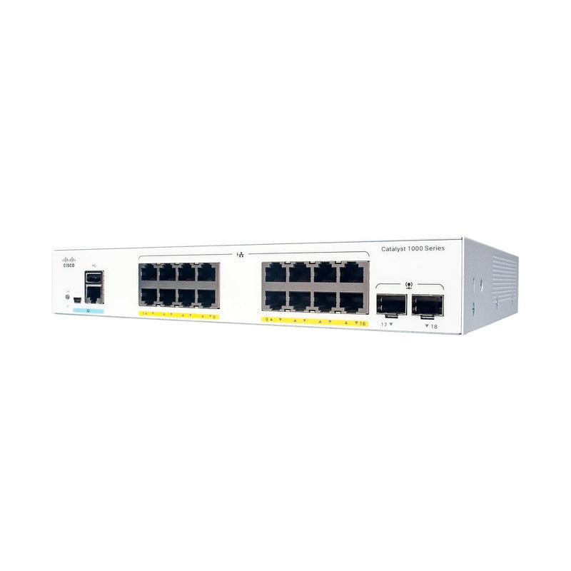 Catalyst 1000-16P-2G-L Network Switch, 16 Gigabit Ethernet Poe+ Ports, 120W Po