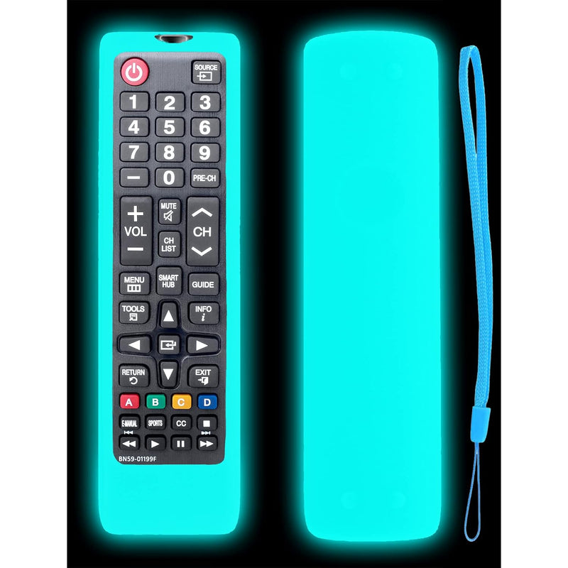 Glow Case With Strap For Samsung Smart Tv Remote Control - Silicone Cover For