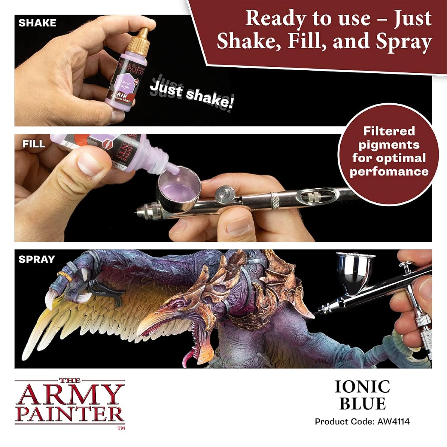 Warpaints Air - Water Based Airbrush Paint – Acrylic Paint And Primer For Tabletop Roleplaying, Boardgames, And Wargames Miniature Model Painting (Ironic Blue)