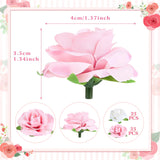 50Pcs Mini Roses Artificial Flower Heads, 1.6” Small Silk Fake Rose For Diy Wedding Bridal Shower Baby Shower Party Decoration (Pink And White)