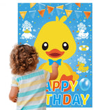 Pin The Tie On The Duck Party Game, Duck Birthday Party Supplies, Large Poster For Wall Home Room Decorations
