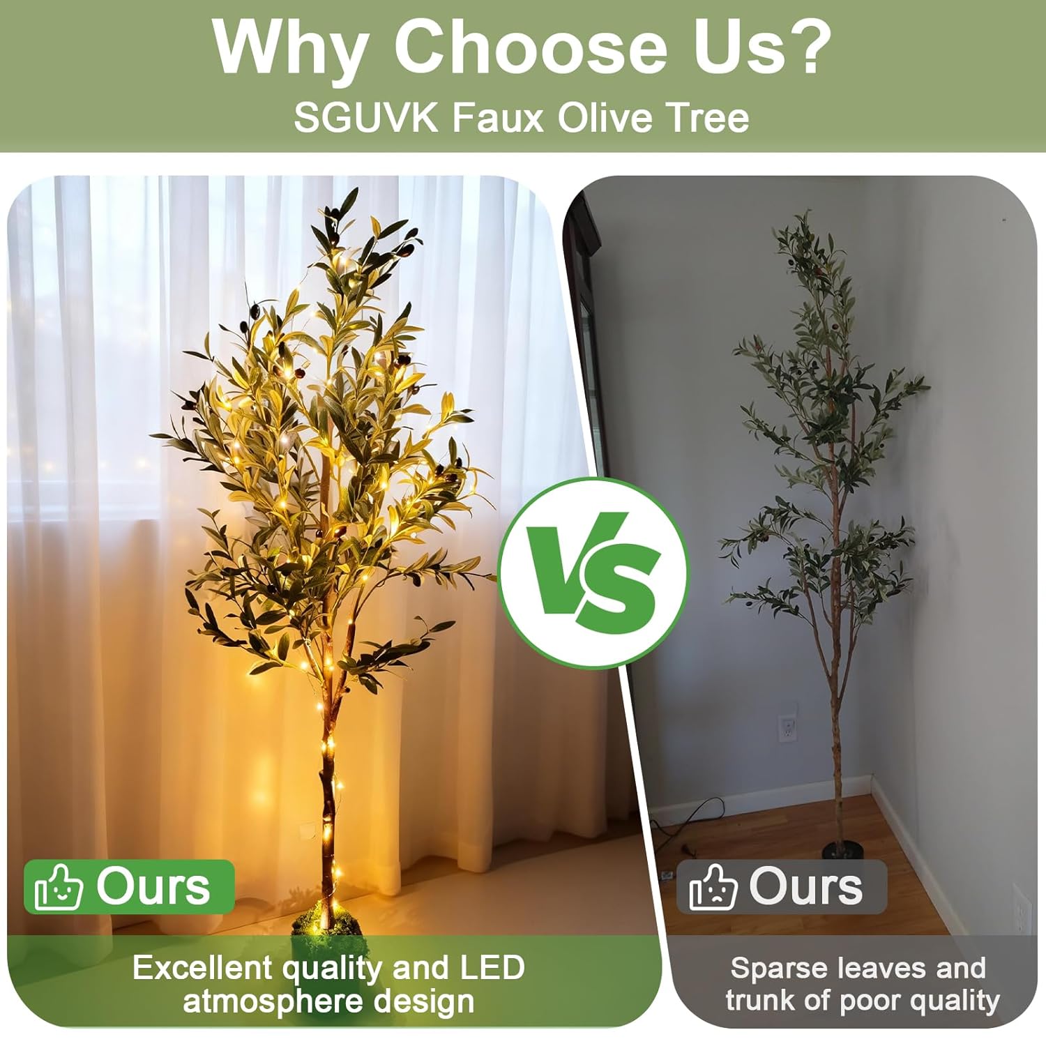 Artificial Olive Trees, 5Ft Tall Faux Olive Tree With Lights Moss And Planter, Artificial Plants Indoor With Natural Wood Trunk And Lifelike Fruits Fake Plant For Home Office Living Room Decor