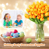 100 Pcs Artificial Real Touch Tulips Fake Artificial Tulip Flower Bulk Bouquet With Stem For Table Centerpieces Wedding Bridal Easter Mother'S Day Garden Home Decor, 13.4''(Sunset Red)