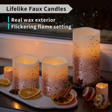 Pink Glitter Led Candles With Remote And Timer, 4 Pillars And 4 Votives Pack Of 8, Real Wax Flameless Flickering Candles For Home Décor, Battery Included
