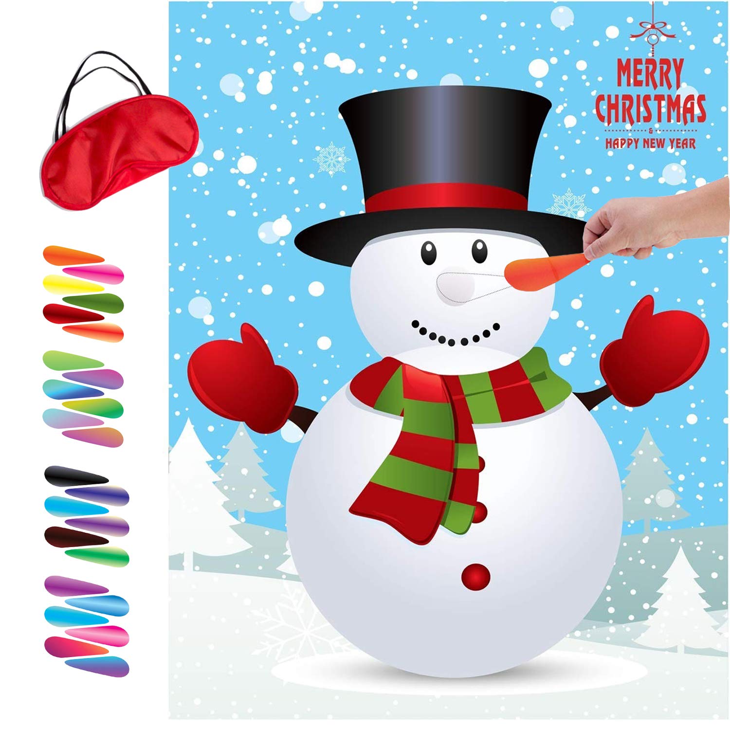 Christmas Games For Kids Party Pin Nose On Snowman Christmas Party Decorations Christmas Activities For Kids Family Adults Xmas Gifts Crafts (Snowman)
