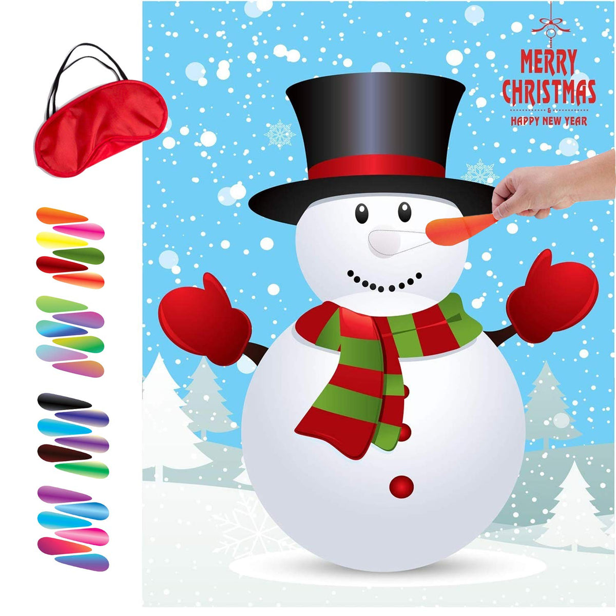 Christmas Games For Kids Party Pin Nose On Snowman Christmas Party Decorations Christmas Activities For Kids Family Adults Xmas Gifts Crafts (Snowman)