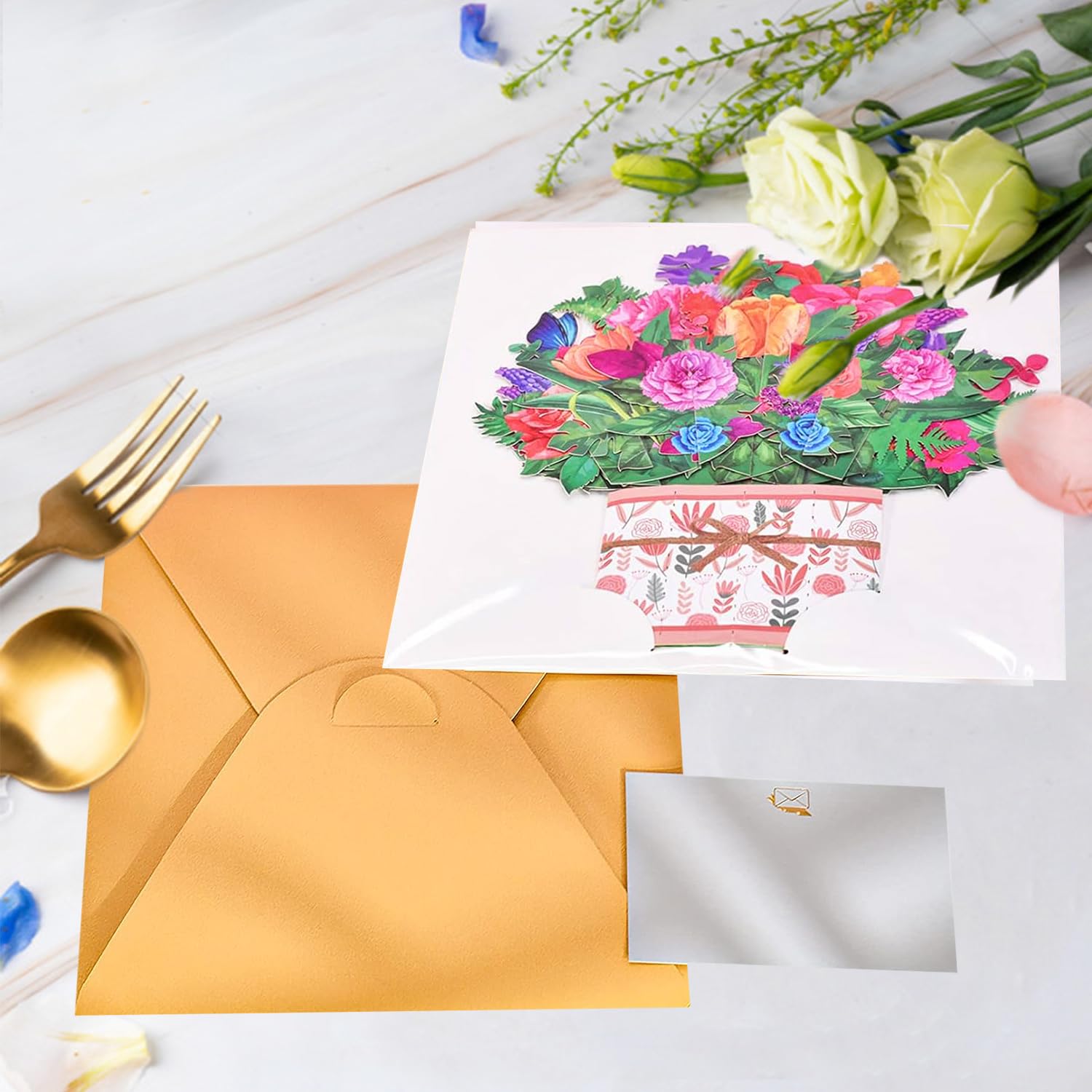 Rose Carnation Pop Up Card, 3D Flower Greeting Card With Envelopes For Any Occasion, Birthday, Mother'S Day, Anniversary, Valentines Day, Handmade Gifts, Foldable Flower Cards For Friends