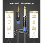 1/8 To 1/4 Stereo Cable, 3.5Mm To 1/4 Adapter Aux Cord Stereo Audio Cable For Guitar, Keyboard Piano, Laptop, Home Theater Devices, Speaker And Amplifiers,Nylon Braid-3Ft
