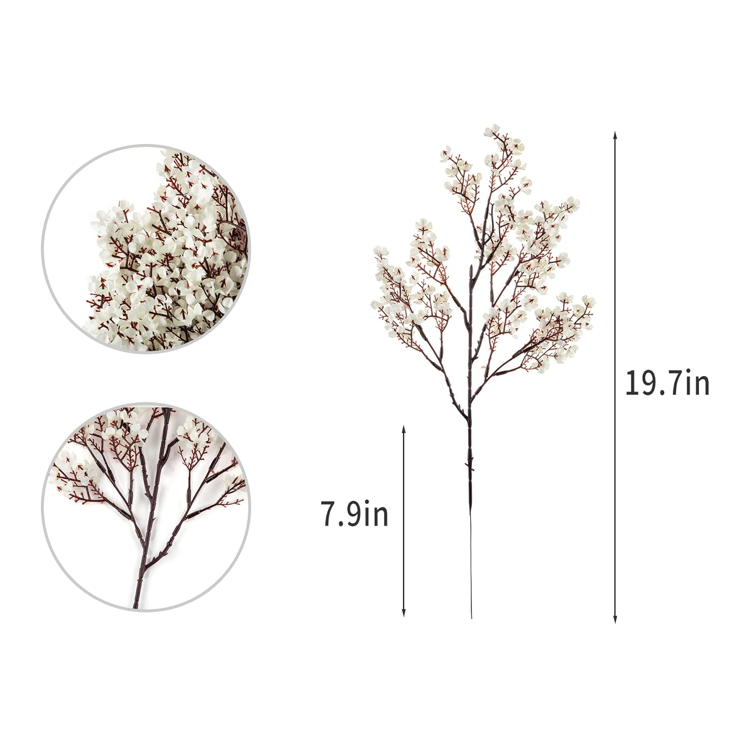 Artificial Baby Breath Flowers 10Pcs Silk White Babys Breath Real Touch Flowers For Wedding Party Diy Wreath Floral Arrangement Home Decoration