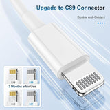 3 Pack Apple MFi Certified Lightning Charging Cable 6FT 2.4A Fast Charger for iPhone 14 13 12 11 iPad