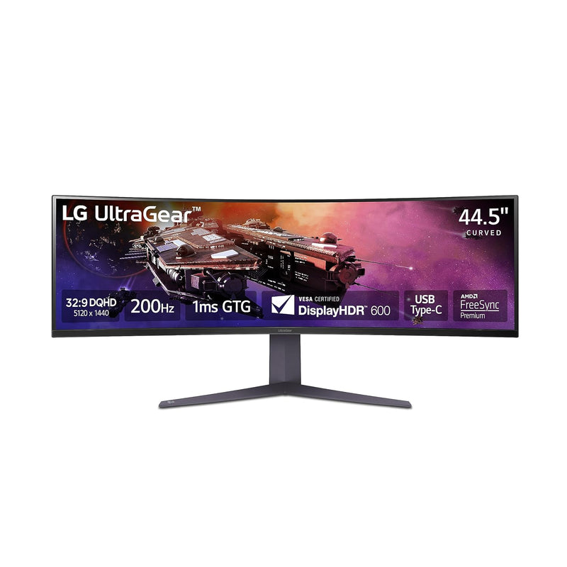 45Gr75Dc-B 45-Inch Ultragear Curved Gaming Monitor, Dual Qhd 1Ms, 200Hz, 32:9,