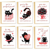 Cat Valentine'S Day Cards Bulk For Kids School, 24 Pack Funny Black Cat Valentines Day Cards With Envelopes & Stickers, 4 X 6 Inch Cute Valentines Day Notecards For Boys Girls Classroom Exchange Party