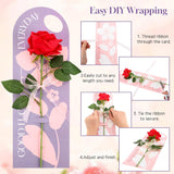 20 Sets Valentine Rose With Wrapping Cards, Artificial Flower With Handheld Fake Rose Wrapping Paper Floral Bags Bouquet Gift For Her Women Girlfriend Mother Wedding Diy Supplies