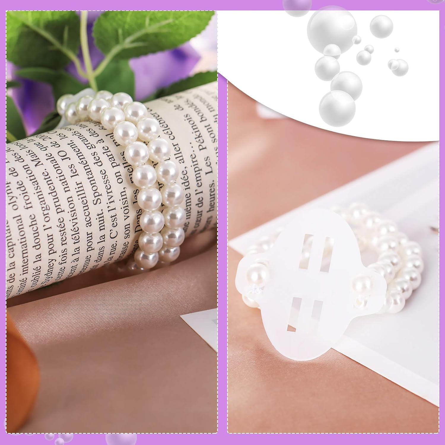 24 Pieces Corsage Wristlet Elastic Pearl Wrist Bands Wedding Wrist Diy Faux Flowers Decor For Wedding Festival Beach Party