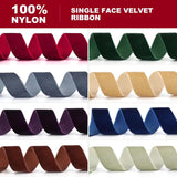 Burgundy Velvet Ribbon 1-1/2" X 20Yd,Great For Gift Wrapping,Hair Bows Making, Wreaths,Wedding And Christmas Party Decoration(Burgundy 1-1/2")