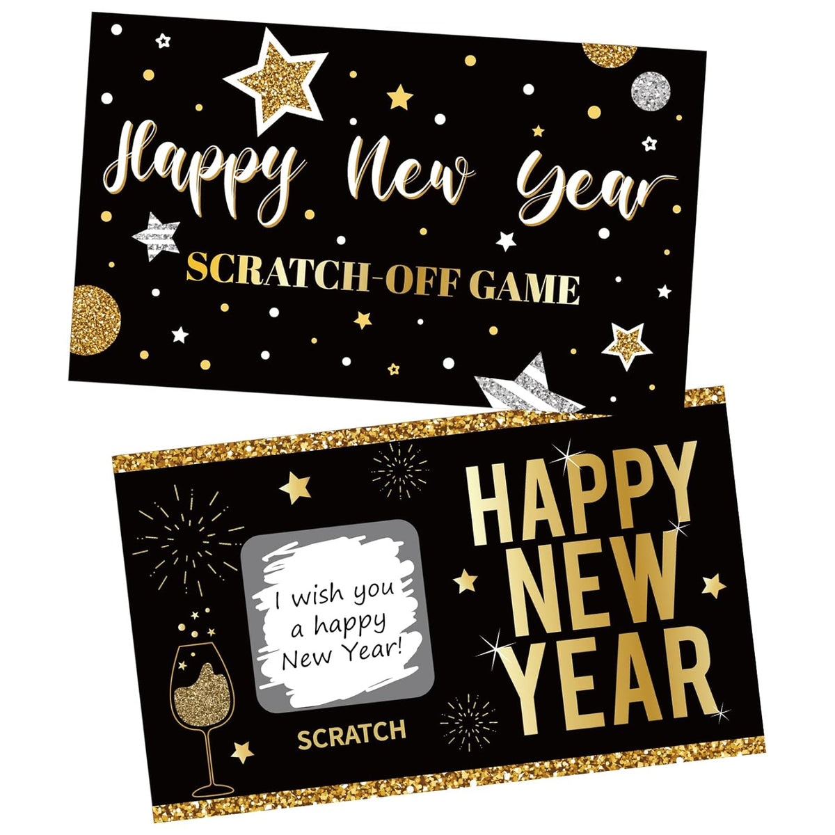 88Pcs Happy New Year Diy Scratch-Off Cards 2026 – New Year’S Eve Party Game Supplies Favors