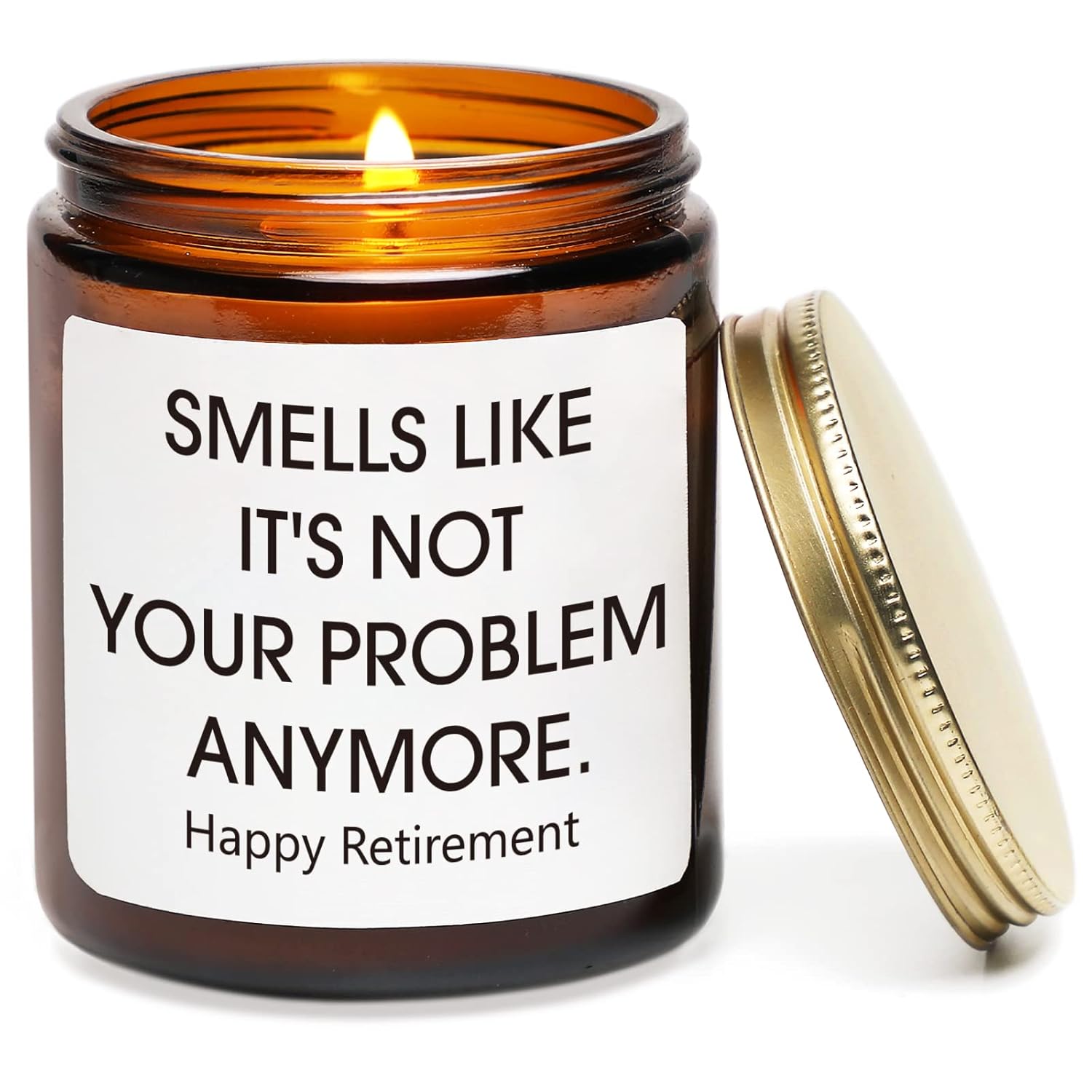 Retirement Gifts For Women, Funny Retirement Candle, Going Away Leaving New Job Retired Gifts For Women, Men, Friends, Coworker, Teacher, Sandalwood & Rose Scented, 7Oz