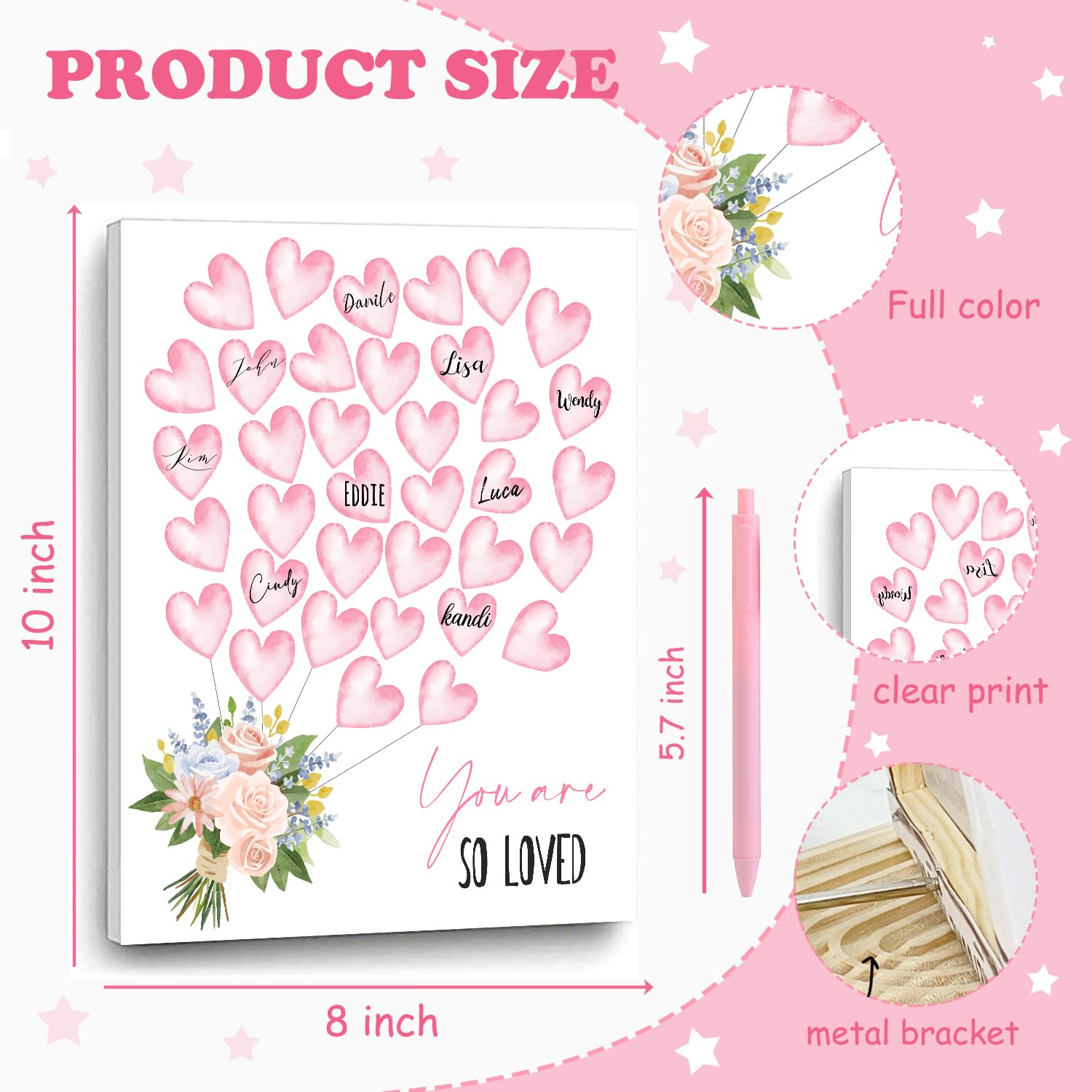 Wedding Party Decorations,Perfect Gift For Newlyweds, Themed Wall Decor With Balloons And Flowers, Romantic Gift For Couples, Ideal For Home Decoration And Wedding Guest Books