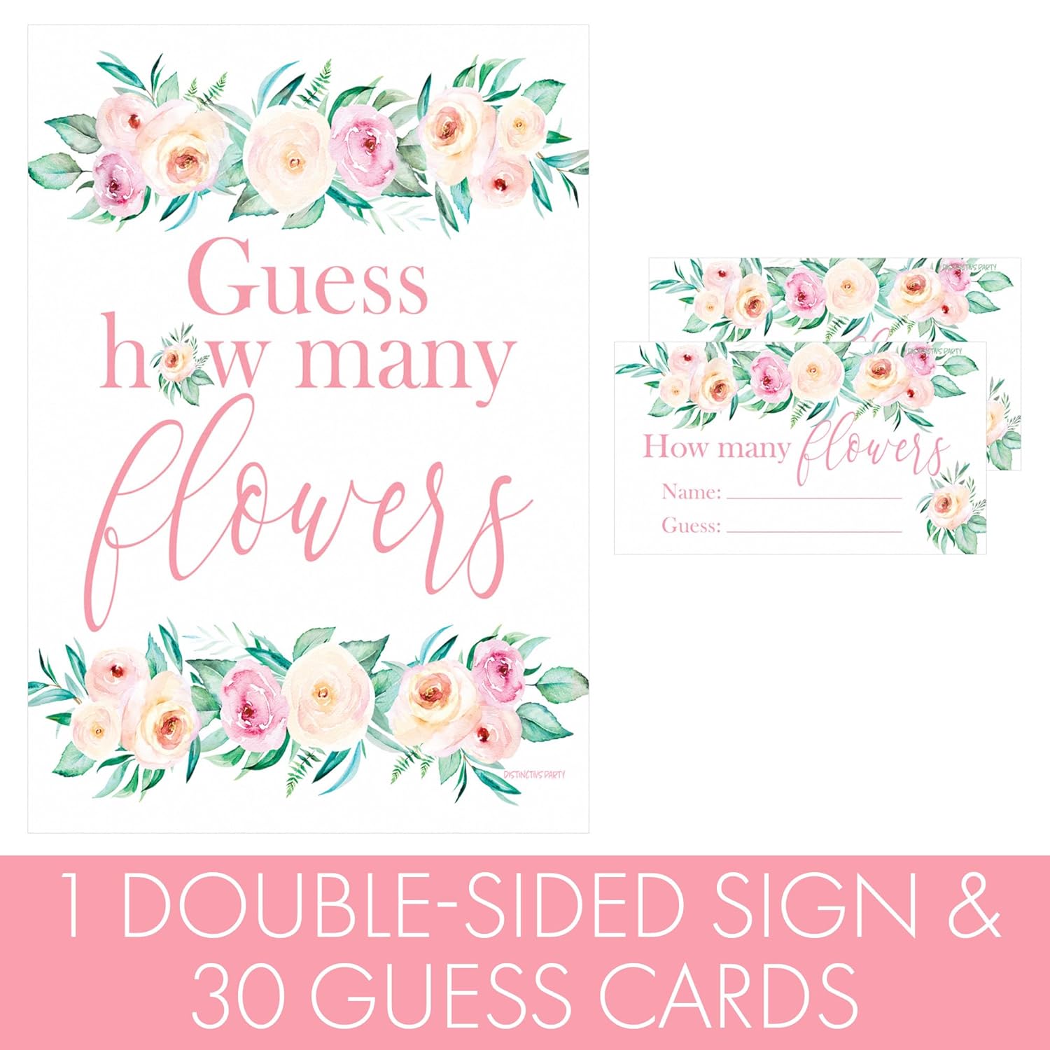 Guess How Many Flowers Party Game – Bridal Shower, Wedding, Baby Shower, Or Birthday Party Game Idea – Floral Party Activity For Guests