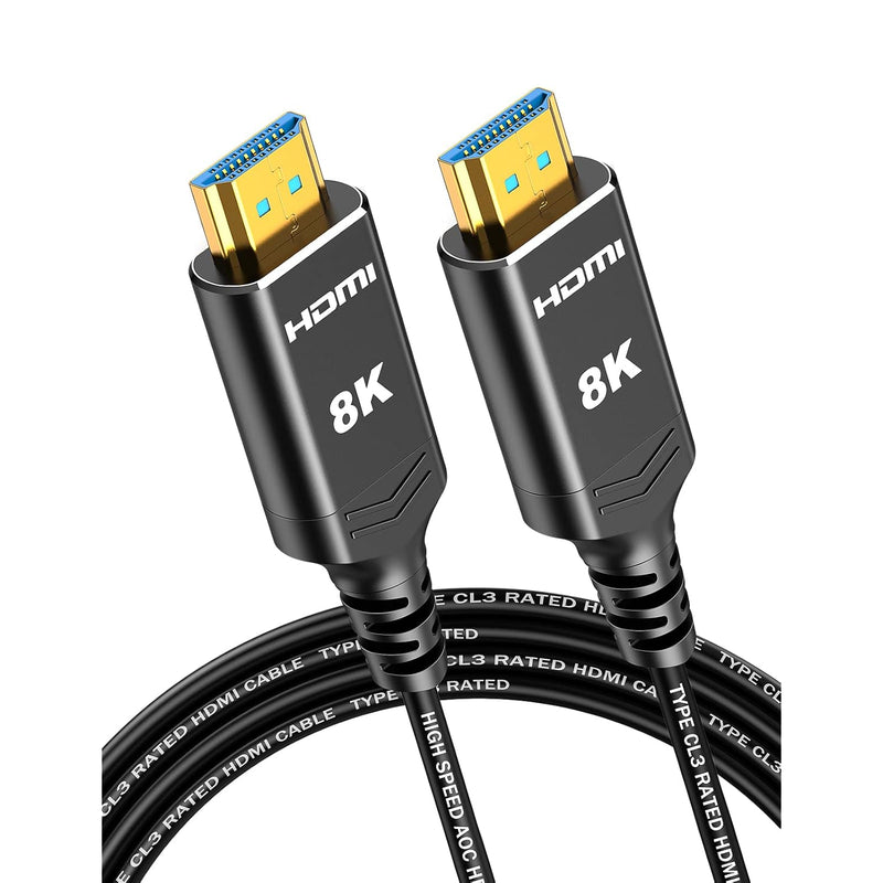 8K 4K 120Hz 50 Ft Hdmi Cable Fiber Optic, In-Wall Cl3 Rated Long Hdmi 2.1 48Gb