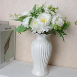 12 Bundles Peonies Artificial Flowers Artificial Peonies Silk Flowers Fake Peonies Artificial Flowers Wedding Home Table Decoration Realistic Peonies Bouquet For Centerpiece Table (White)