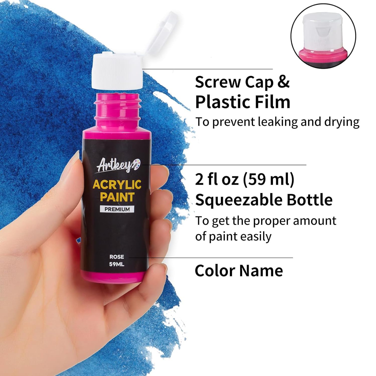 Acrylic Paint Set, 24 Colors 2 Oz/59 Ml Acrylic Paint Kit For Professional Artists & Beginners – Craft & Art Supplies For Canvas, Wood, Fabric, Rock, Leather, Ceramic, Glass, Easter Egg