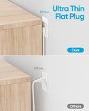 Flat Plug Power Strip 8 Outlets 4 USB Ports 1 USB C 10FT Extension Cord 3 Sided Outlet Extender White