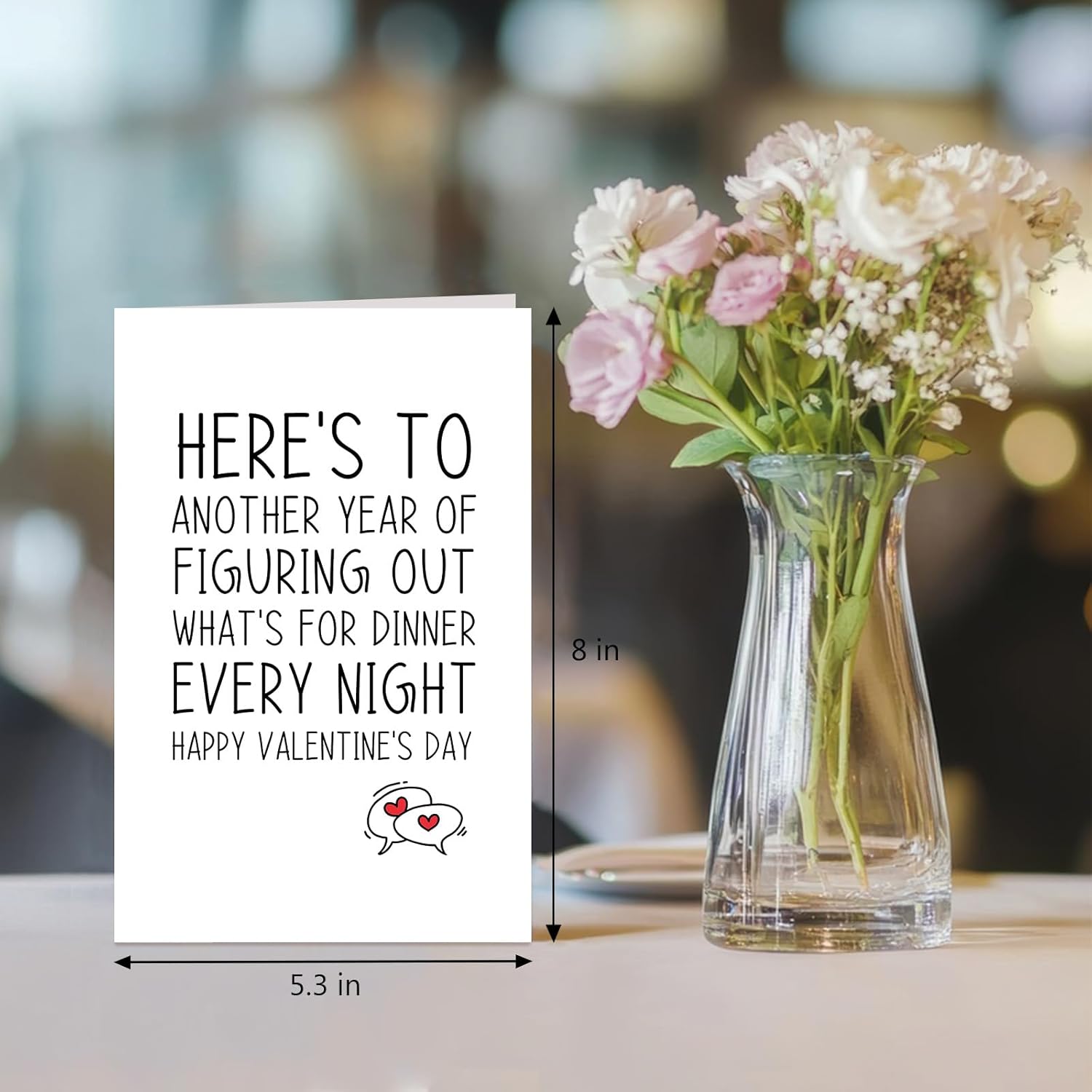 Funny Valentine'S Day Card For Boyfriend Girlfriend, Valentines Day Card From Husband Wife, Witty V-Day Cards, Here'S To Another Year Of Figuring Out What'S For Dinner Every Night