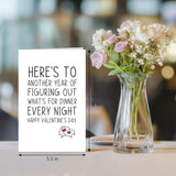 Funny Valentine'S Day Card For Boyfriend Girlfriend, Valentines Day Card From Husband Wife, Witty V-Day Cards, Here'S To Another Year Of Figuring Out What'S For Dinner Every Night
