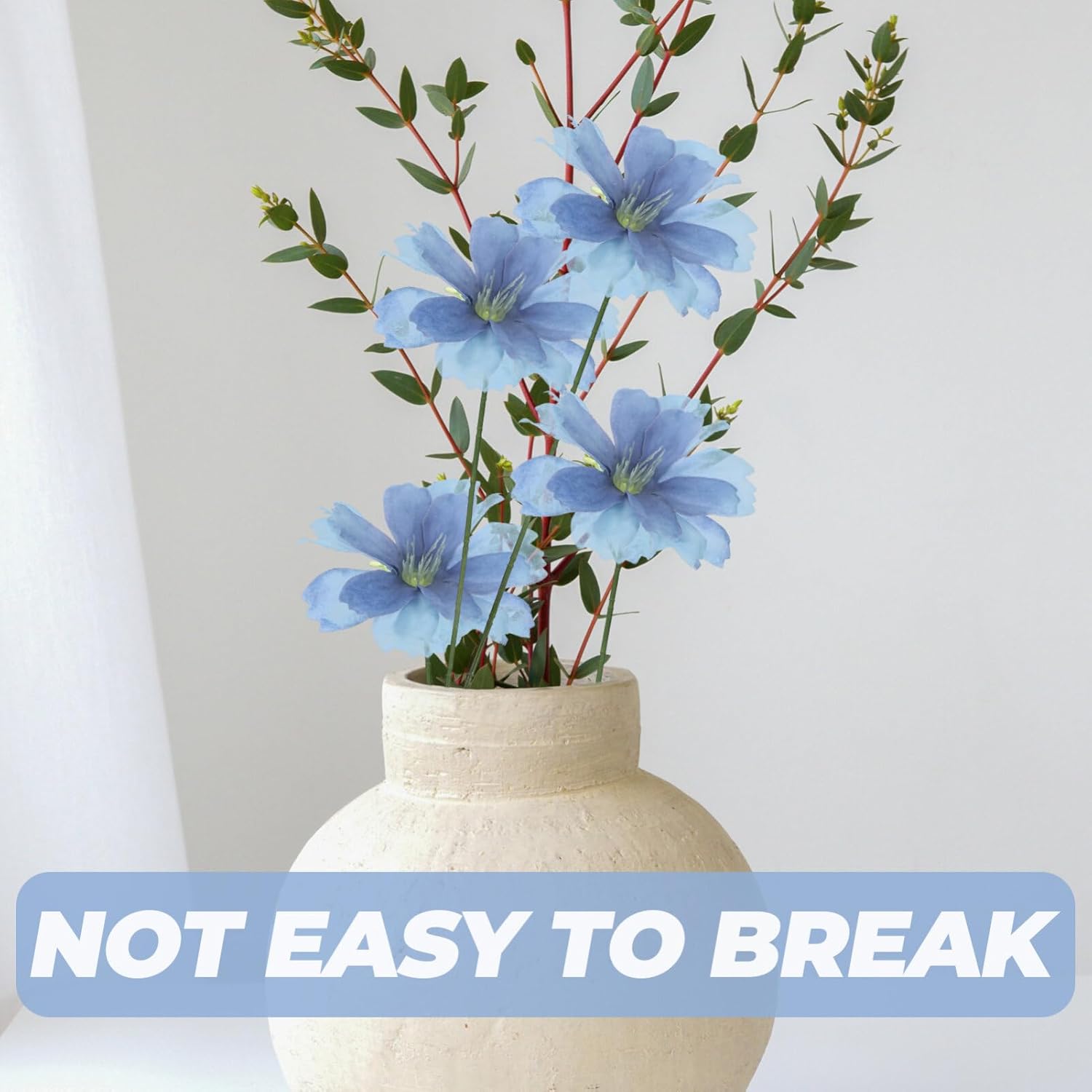 100Pcs Cherry Blossom Fake Flower Heads Bulk For Diy Hair Accessories Kit Floral Craft Supplies Wedding Party Decoration Blue Artificial Flower Heads