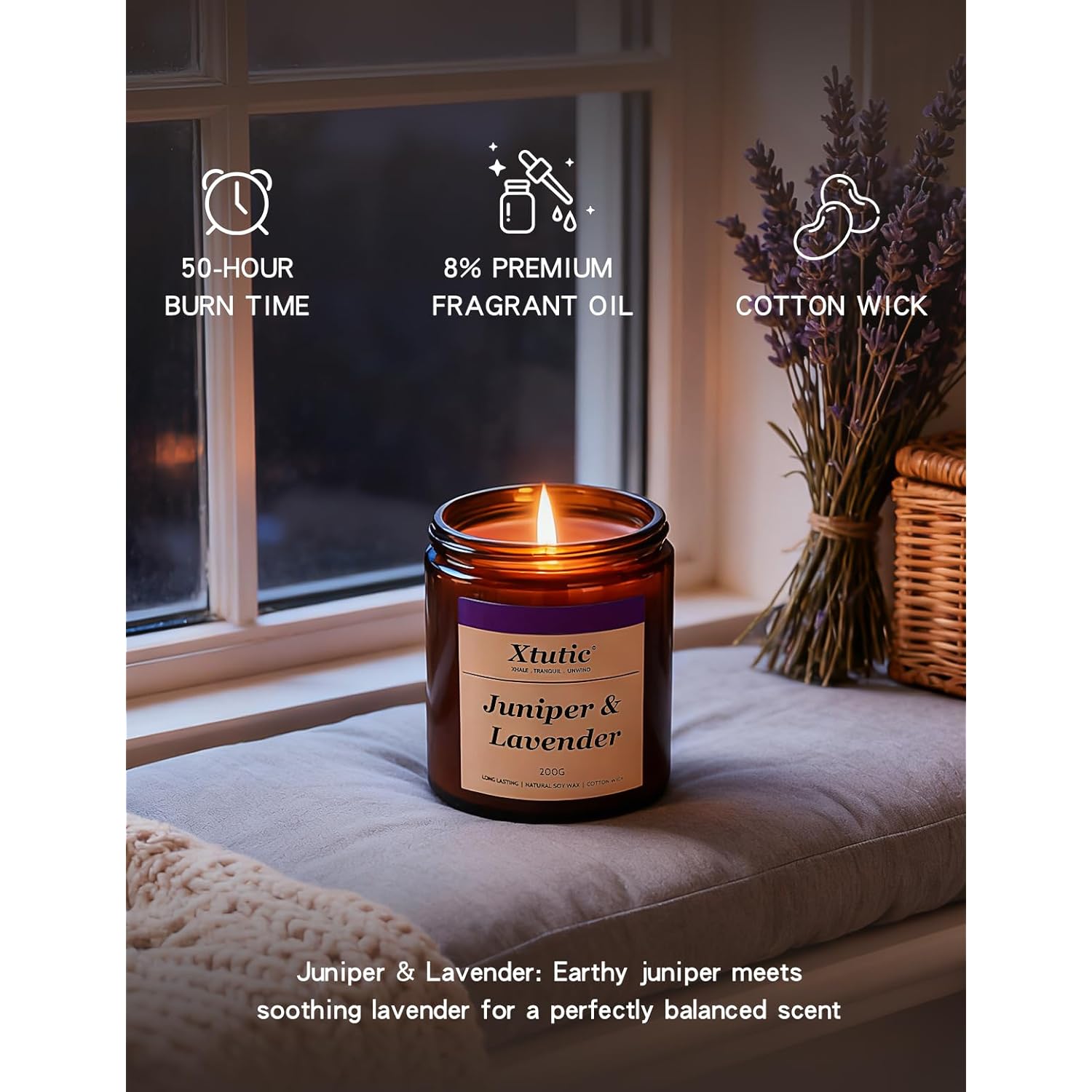 Brown Soy Wax Candle Gift Set - 28Oz Large Jar,200-Hour Burn Time,Home Fragrance For Relaxation, Meditation,Gifts For Women, Housewarming, Home Decor