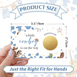 50 Pcs Baby Shower Scratch Off Cards Boy - Western Cowboy Theme, 'A Little Cowboy Is On The Way' Boy Baby Shower Game Tickets, Blue Gender Reveal Party Supplies -C2