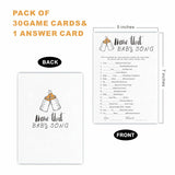 Popin Bottle Baby Shower Game - 30 Name That Baby Song Cards, 5 X 7 Inches Double-Sided Fill-In Game Cards For Gender-Neutral Boys Or Girls, Party Favor & Supplies