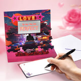 Valentine’S Day Card With Lights & Music, 3D Pop Up Musical Anniversary Card For Wife Husband Girlfriend Boyfriend, Romantic Drive-In Movie Theater Sweet Greeting Card For Couples