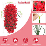4Pcs 27.5 Inch Red Artificial Bougainvillea Flower Garlands – Silk Fake Vines With 156 Flowers And 48 Leaves, Realistic Artificial Flowers With Stems For Indoor And Outdoor
