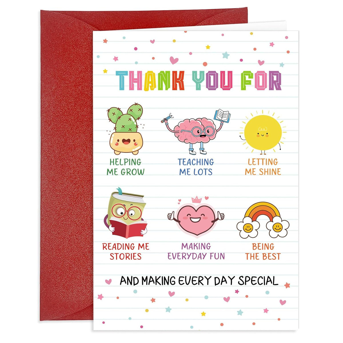 Thank You Teacher Card Teacher Appreciation Gifts Card Appreciation Greeting Card For Teachers With Envelopes Thank You For Helping Me Grow Cards Teachers Appreciations Day Gift