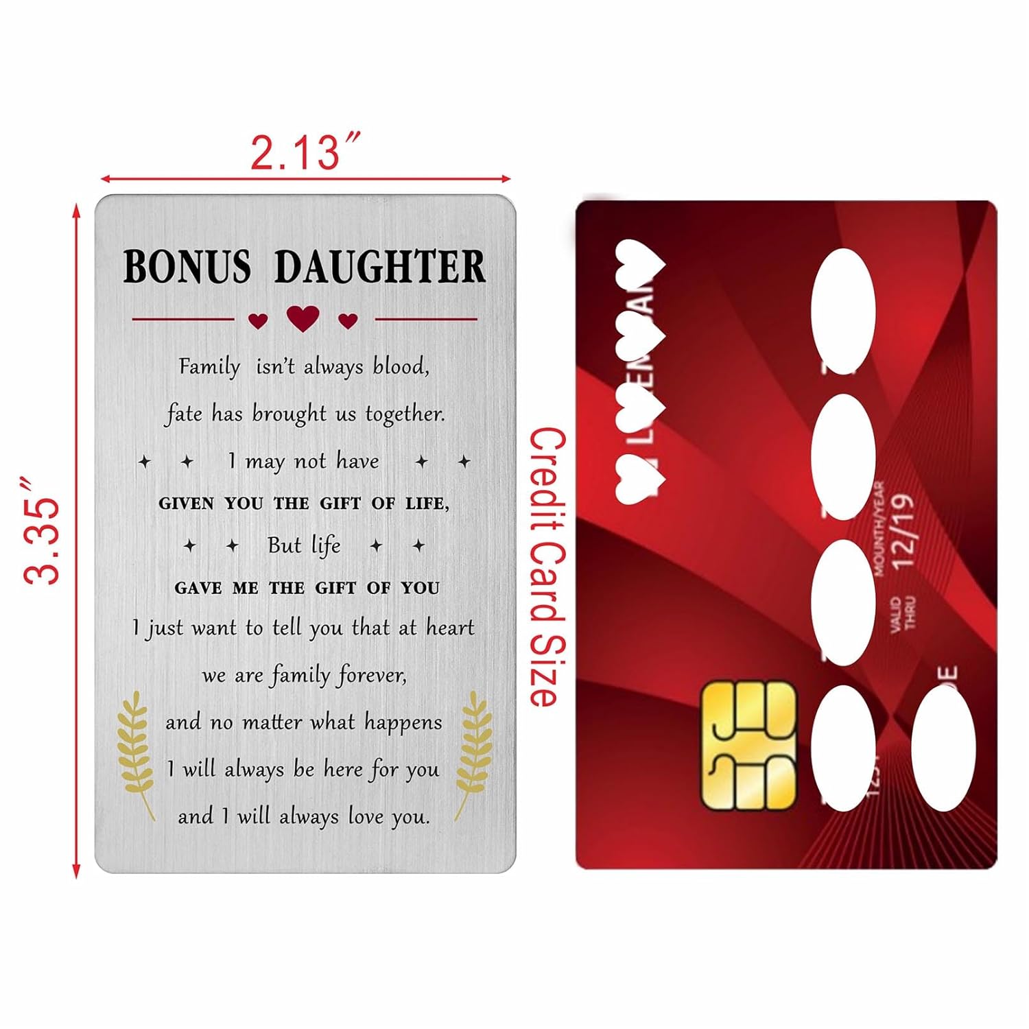 Valentines Day Card For Bonus Daughter Stepdaughter Unbiological Adopted Step Daughter Birthday Graduation Easter Gift
