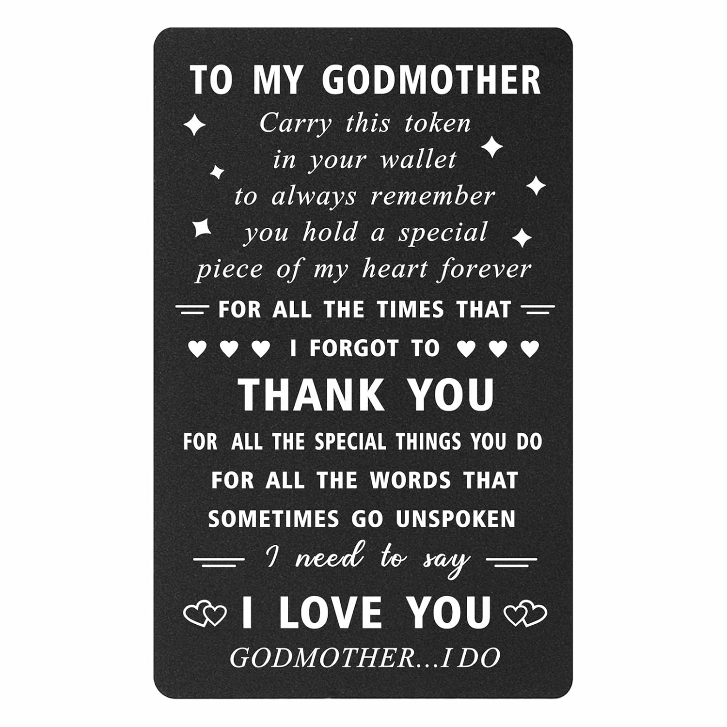 Godmother Proposal Gifts Wallet Card - Thank You I Love You Godmother - Godmother Gifts For Mothers Day, Christmas Birthday