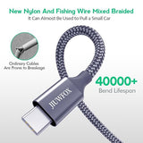 5 Pack USB to USB C Fast Charging Cable Set 3FT 6FT 10FT Charger Cords