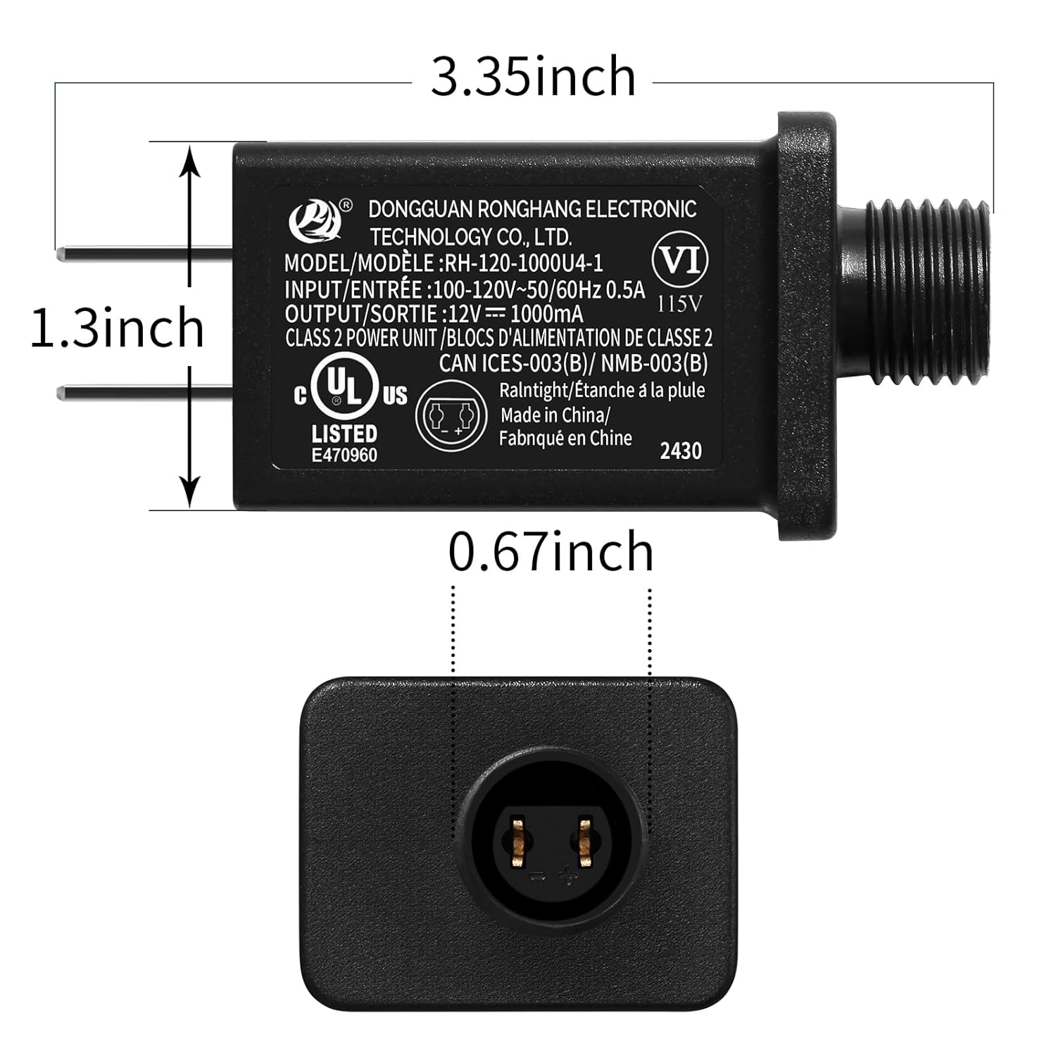 Replacement Yard Inflatable Adapter, 12V 1A Class 2 Power Supply For Christmas Outdoor Decorations - Inflatable Plug Rep