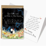 Funny Weirdos Valentine'S Day Card, Starry Sky Valentines Day Card For Husband Wife, Romantic V-Day Cards For Gf Bf Fiance Fiancee