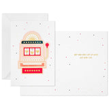 Hallmark Good Mail Pack of 2 Love Cards (Slot Machine and Takeout) 1 Valentines Day Card, 1 Romantic Card for Any Occasion