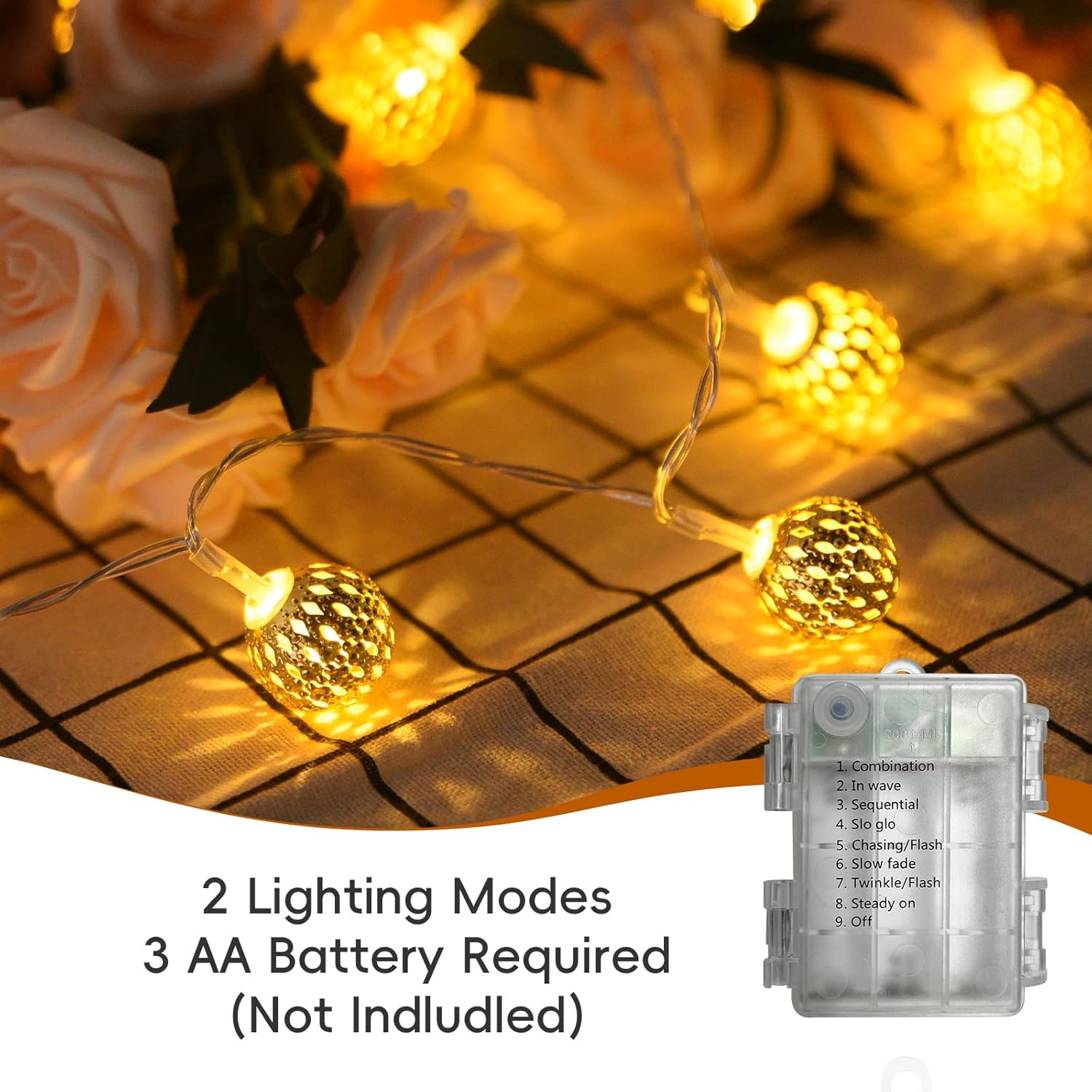 Globe String Lights,Cmyk 30 Led Fairy String Lights Battery Operated For Indoor,Party,Patio,Wedding,Bedroom,Christmas Tr