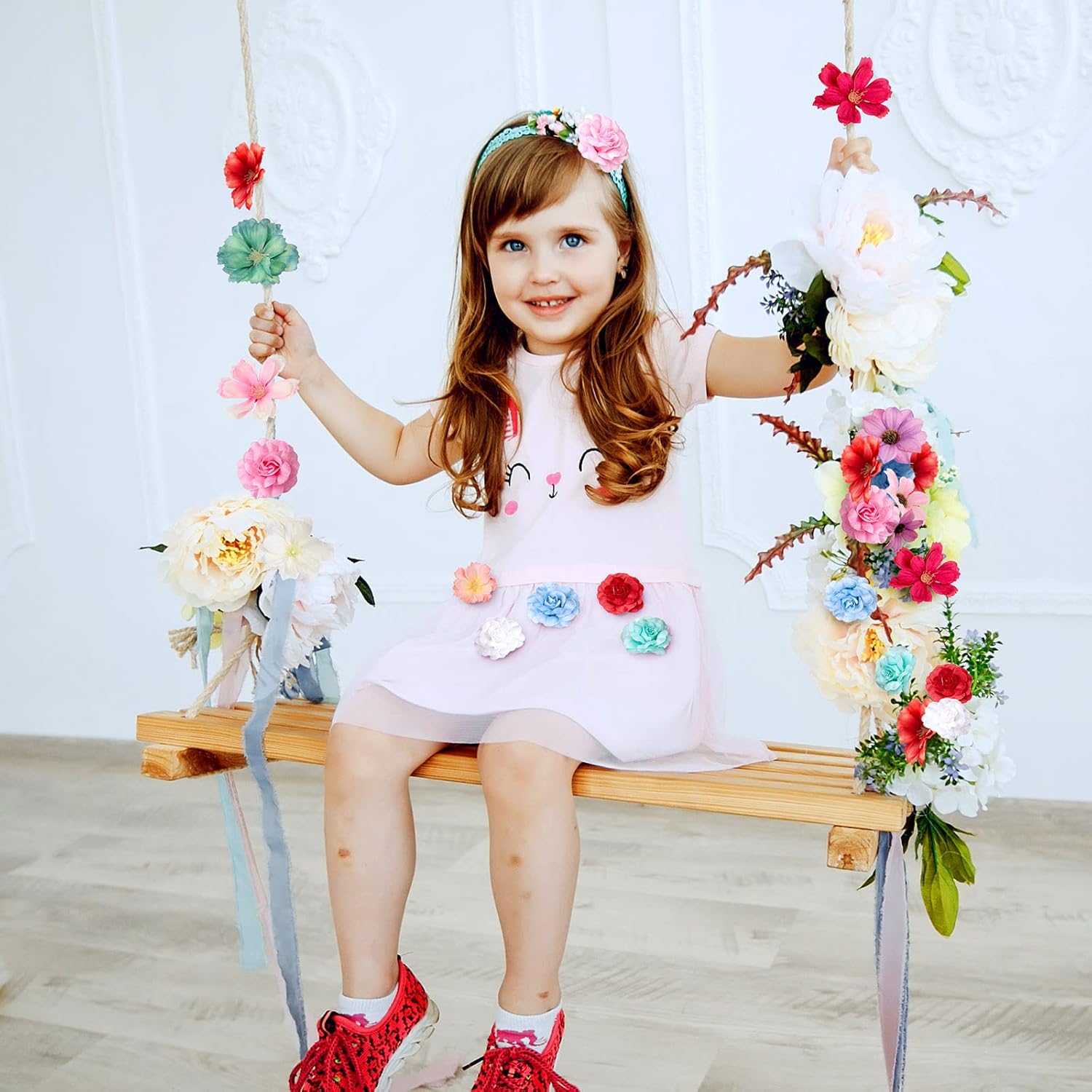 100 Pcs 100 Pcs Spring Assorted Small Flower Decorative Fake Flower Heads Bulk Silk Artificial Diy Faux Mini Daisy Rose Plum Craft For Wedding Cake Mother'S Day Party Wreath Home (Bright)