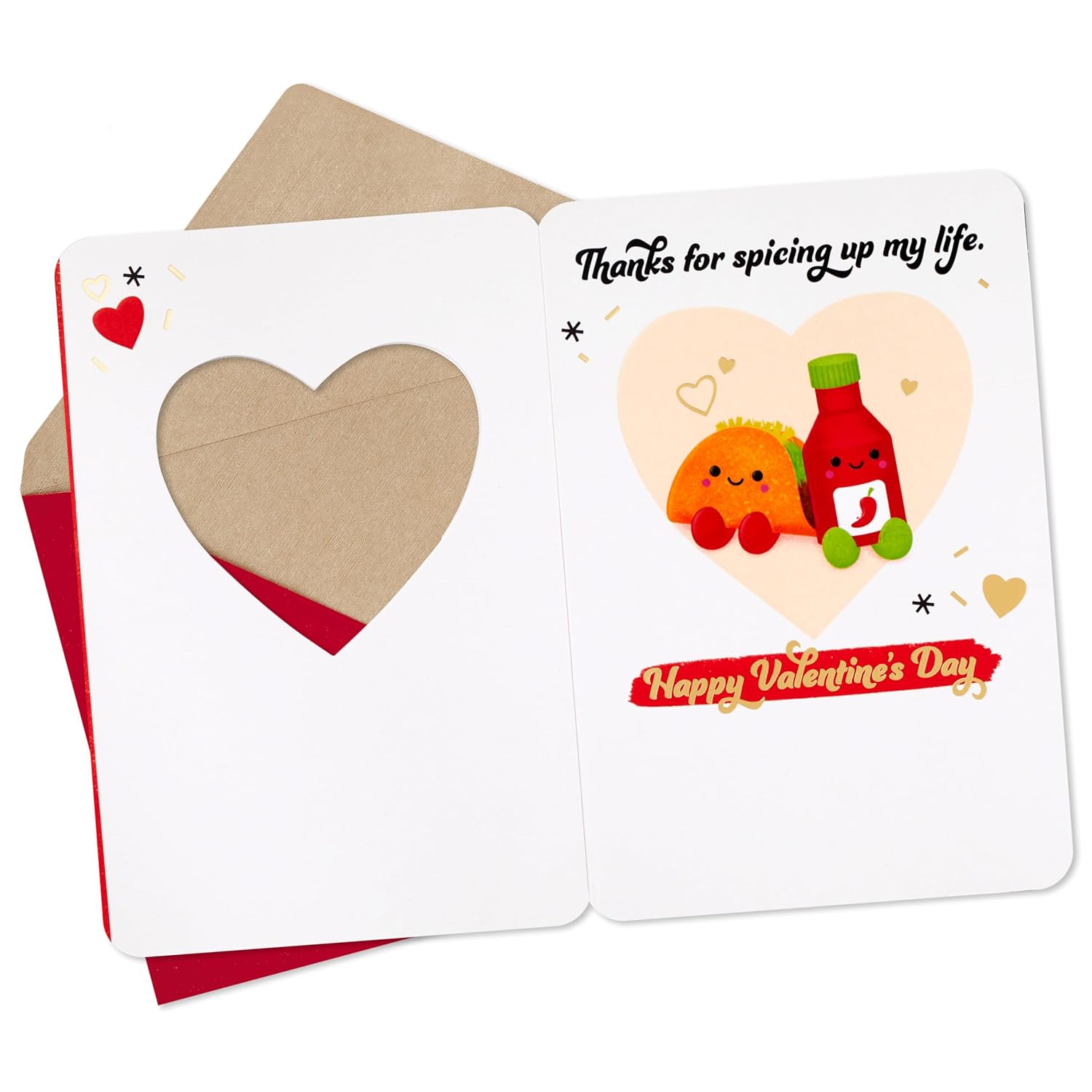 Hallmark Better Together Romantic Valentine's Day Card (Taco and Hot Sauce) for Husband, Wife, Boyfriend, Girlfriend