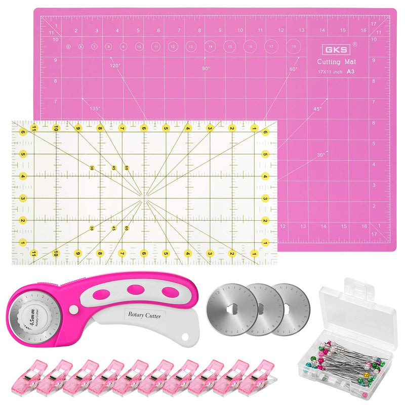 Rotary Cutter Kit, 45Mm Rotary Cutter Tool Kit With Rotary Cutter, 12X18 Inch