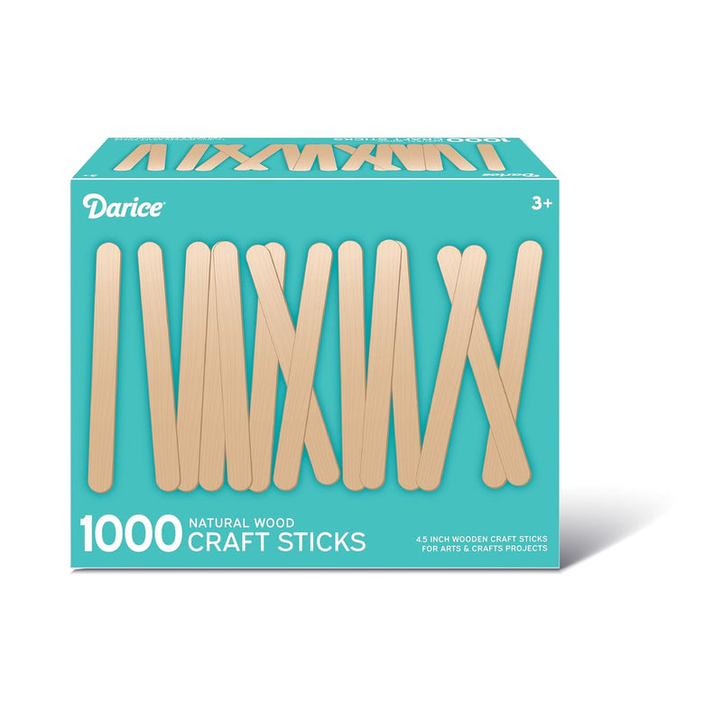 1000 Pcs Popsicle Stick, 4.5" Natural Wood Craft Sticks Supplies, Ice-Cream St