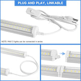 6 Pack 8FT U Shape LED Ceiling Lights 125W 20000LM 6500K Linkable Plug and Play Garage Lights